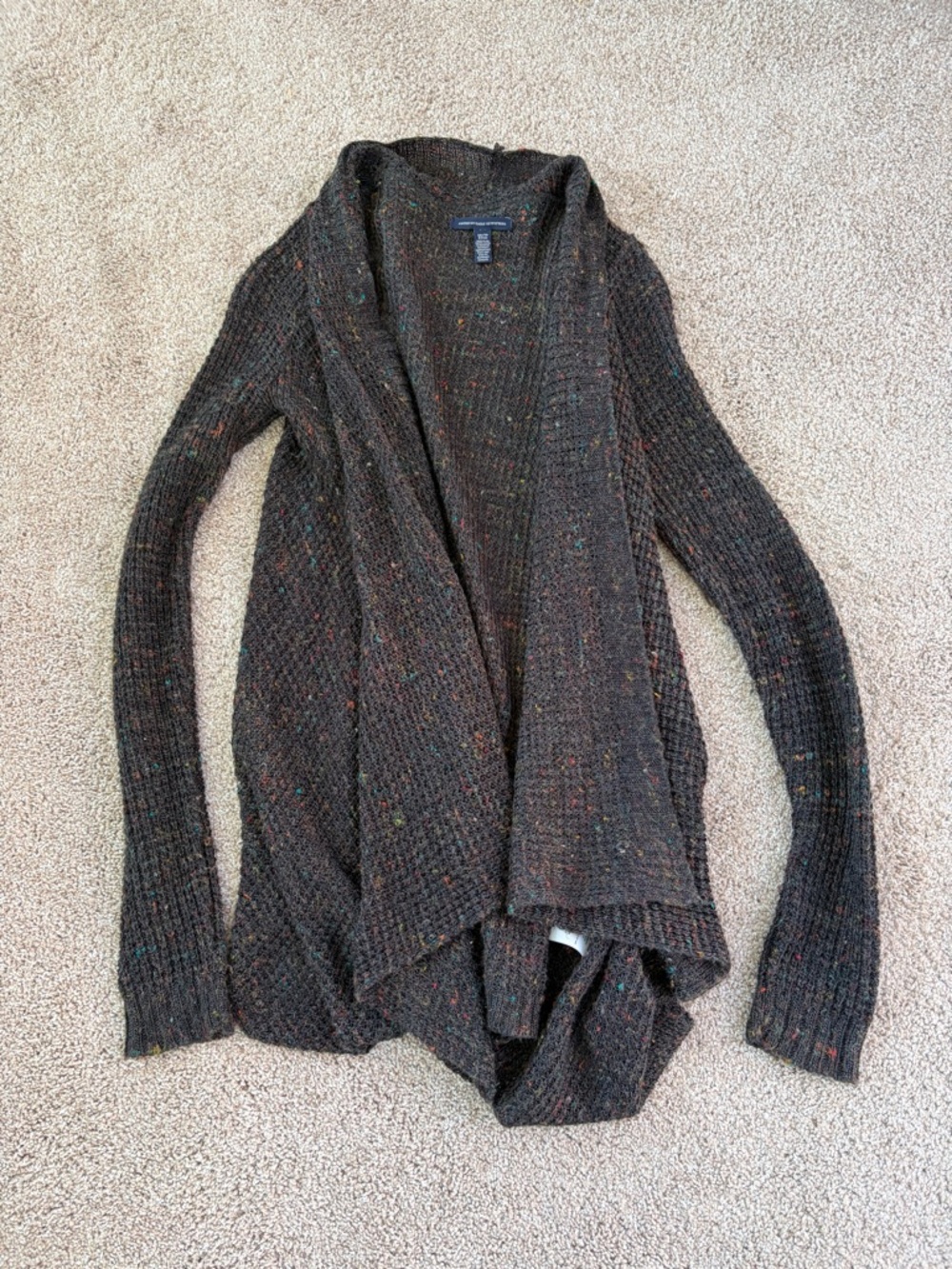 American Eagle Cozy Dark Brown Flecked Cardigan